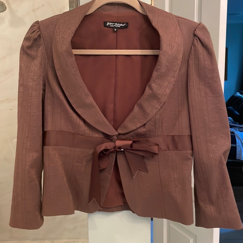 Betsy Johnson bolero mocha sz 8 jacket